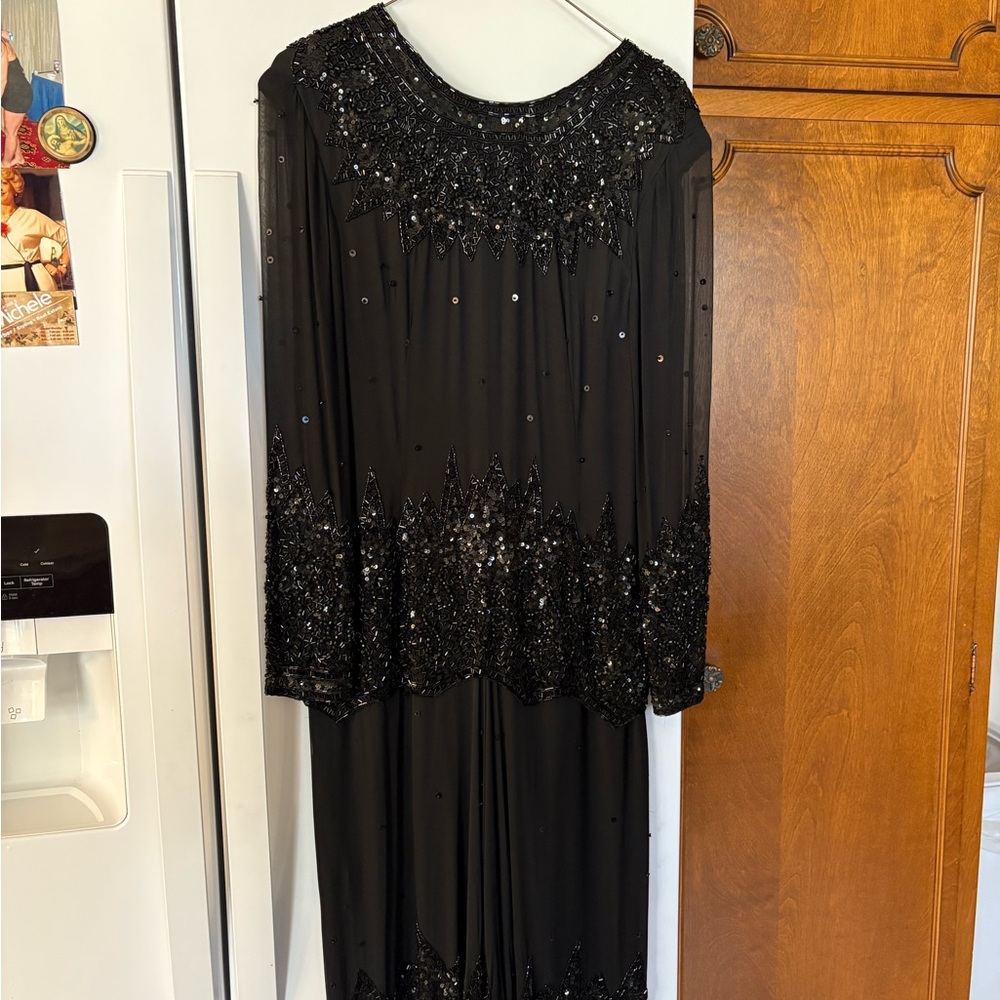 Elegant Black Beaded Dress